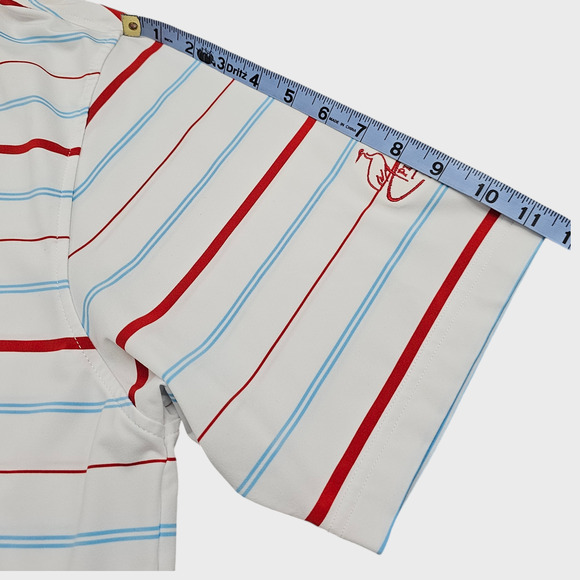 FootJoy Shirt Mens Large Golf Polo Stripes Plantation Course Edisto White Red - Picture 15 of 15